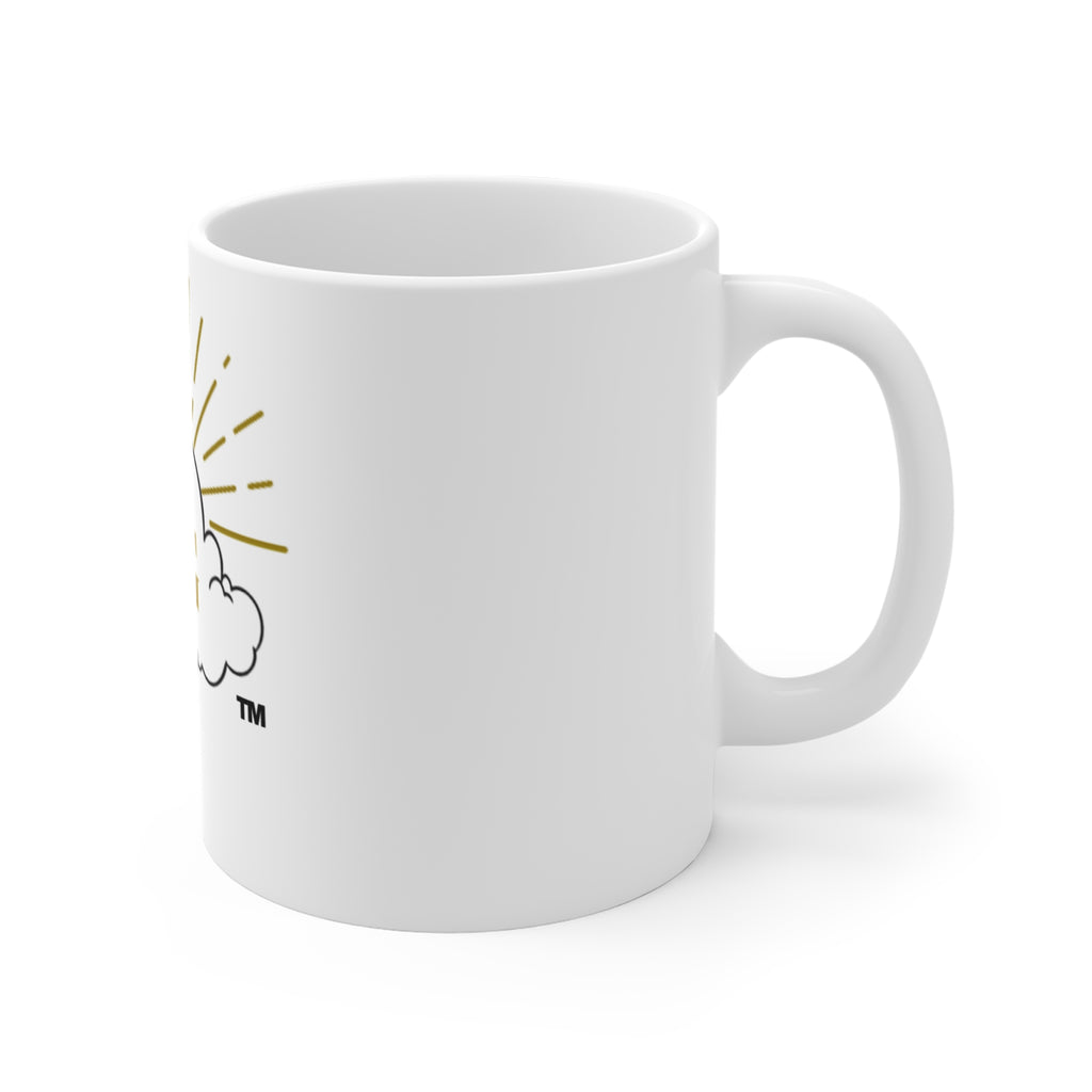 Gold 'G' Monogram Cloud Mug — Personalized Initial Coffee Cup (11 oz)