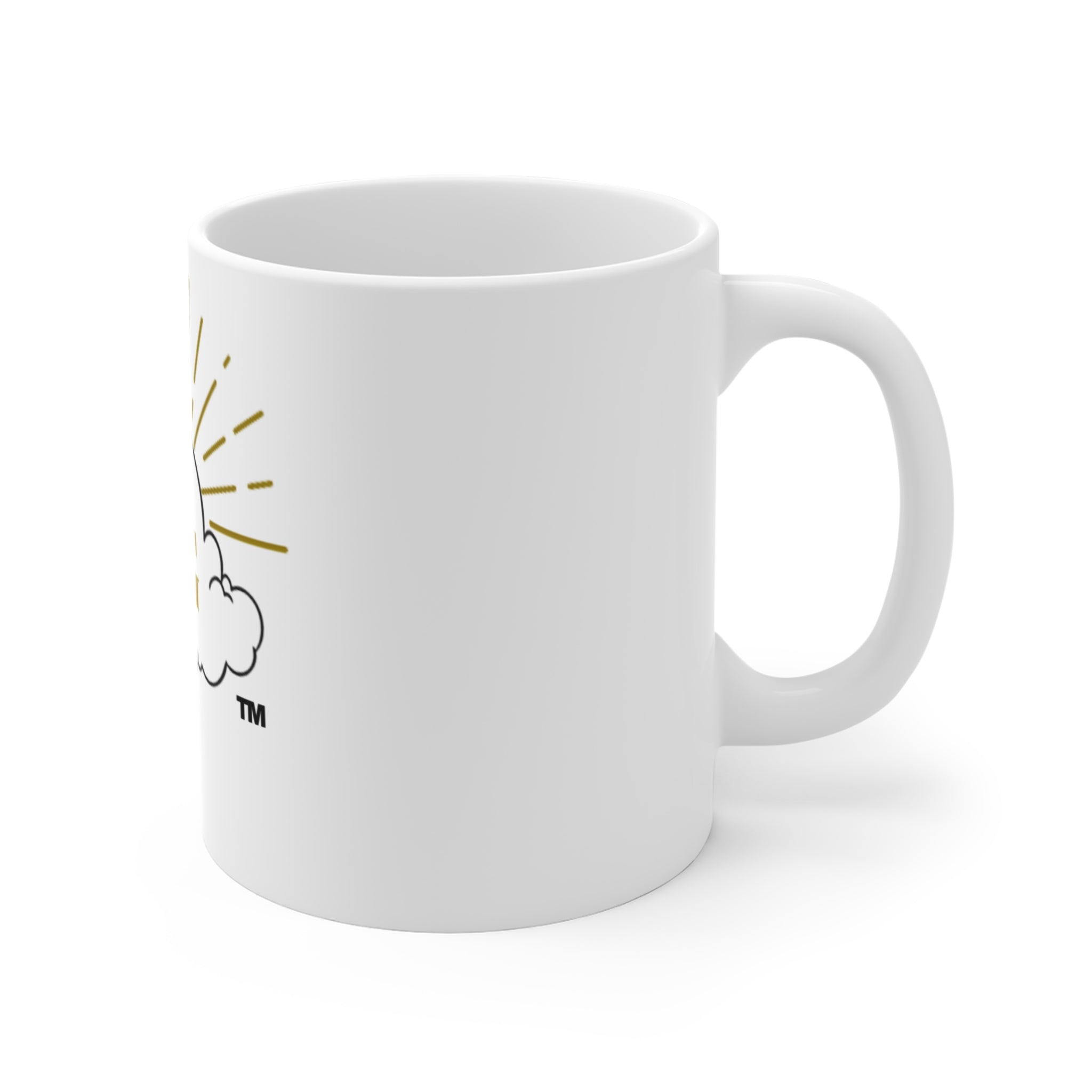 Gold 'G' Monogram Cloud Mug — Personalized Initial Coffee Cup (11 oz)