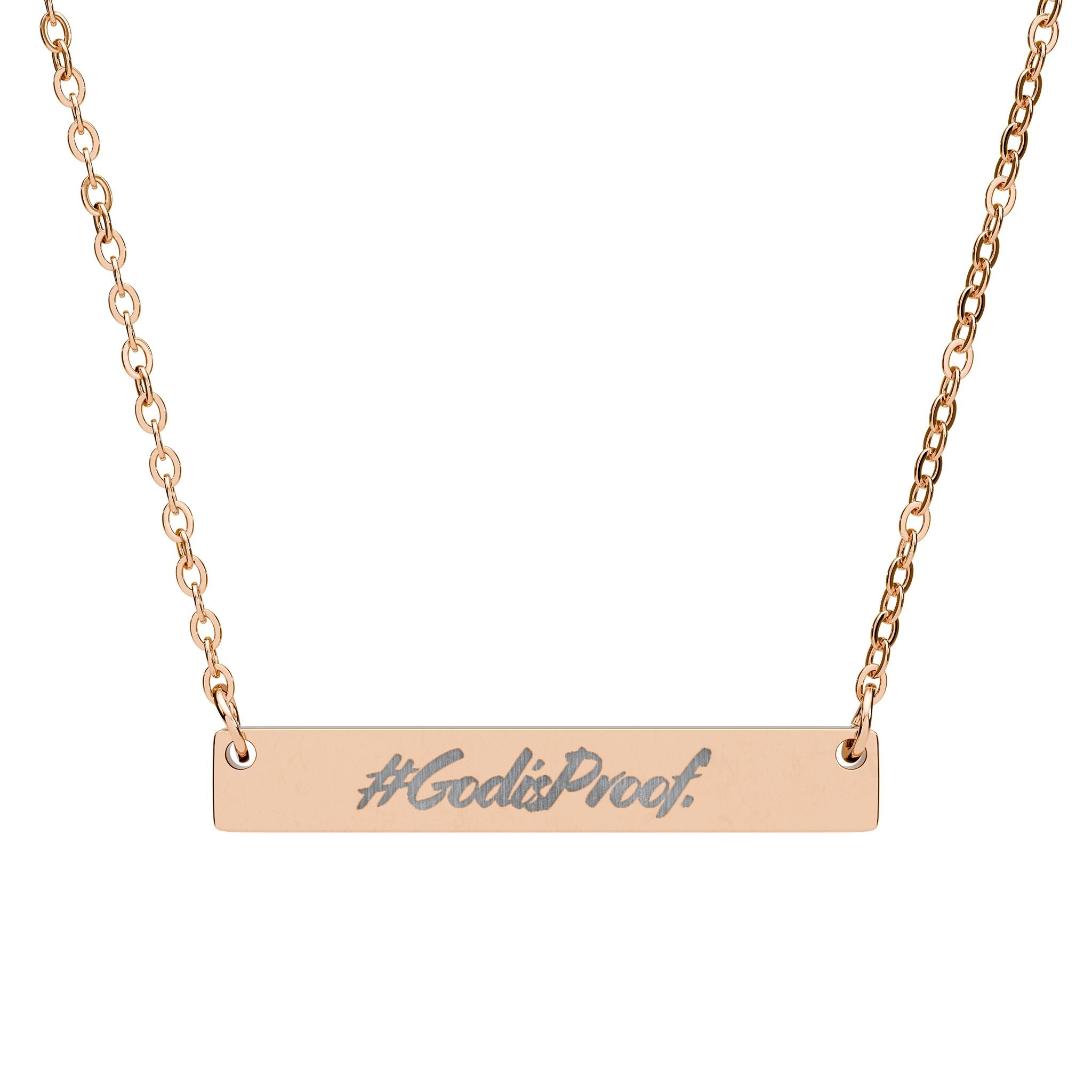 Engraved Horizontal Bar Necklace — Personalized Script Name Plate