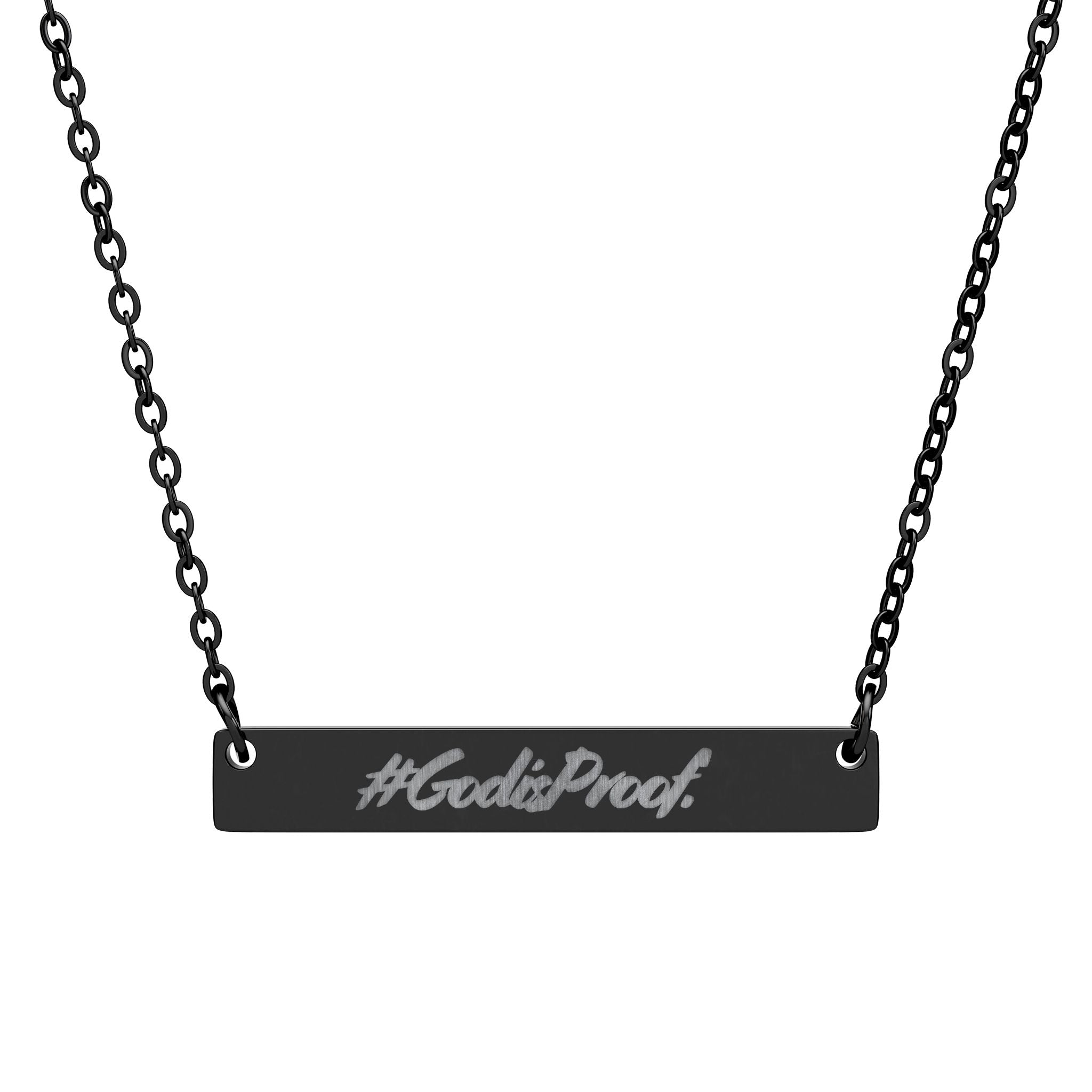 Engraved Horizontal Bar Necklace — Personalized Script Name Plate