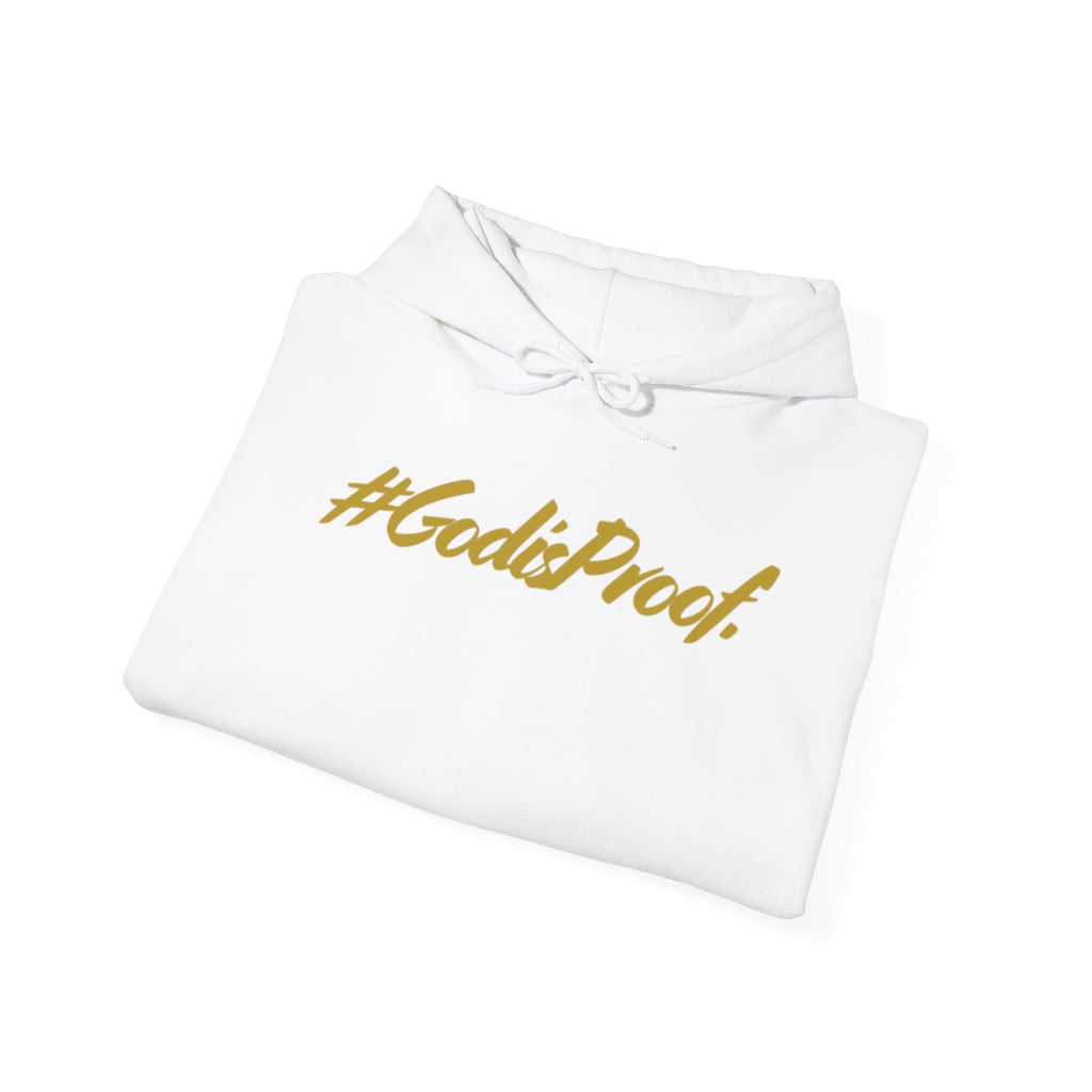 #GodisProof Hoodie — Christian Faith Gold Script Pullover