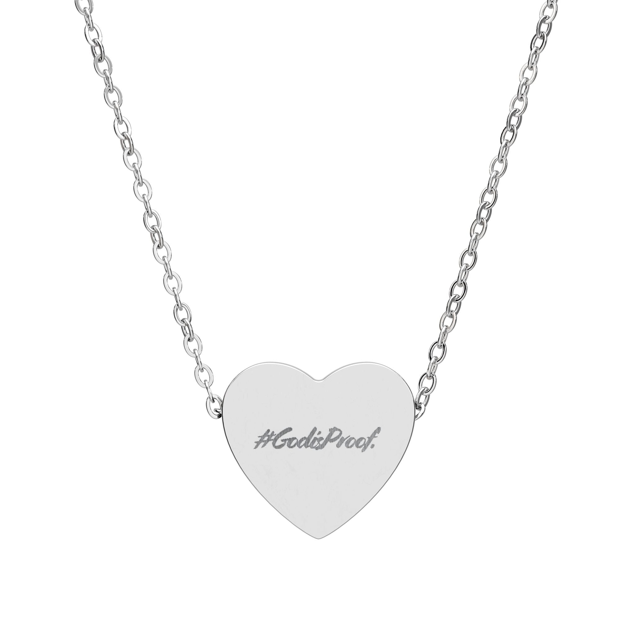 Engraved Heart Necklace — Personalized Script Name Pendant (Silver or Rose Gold)