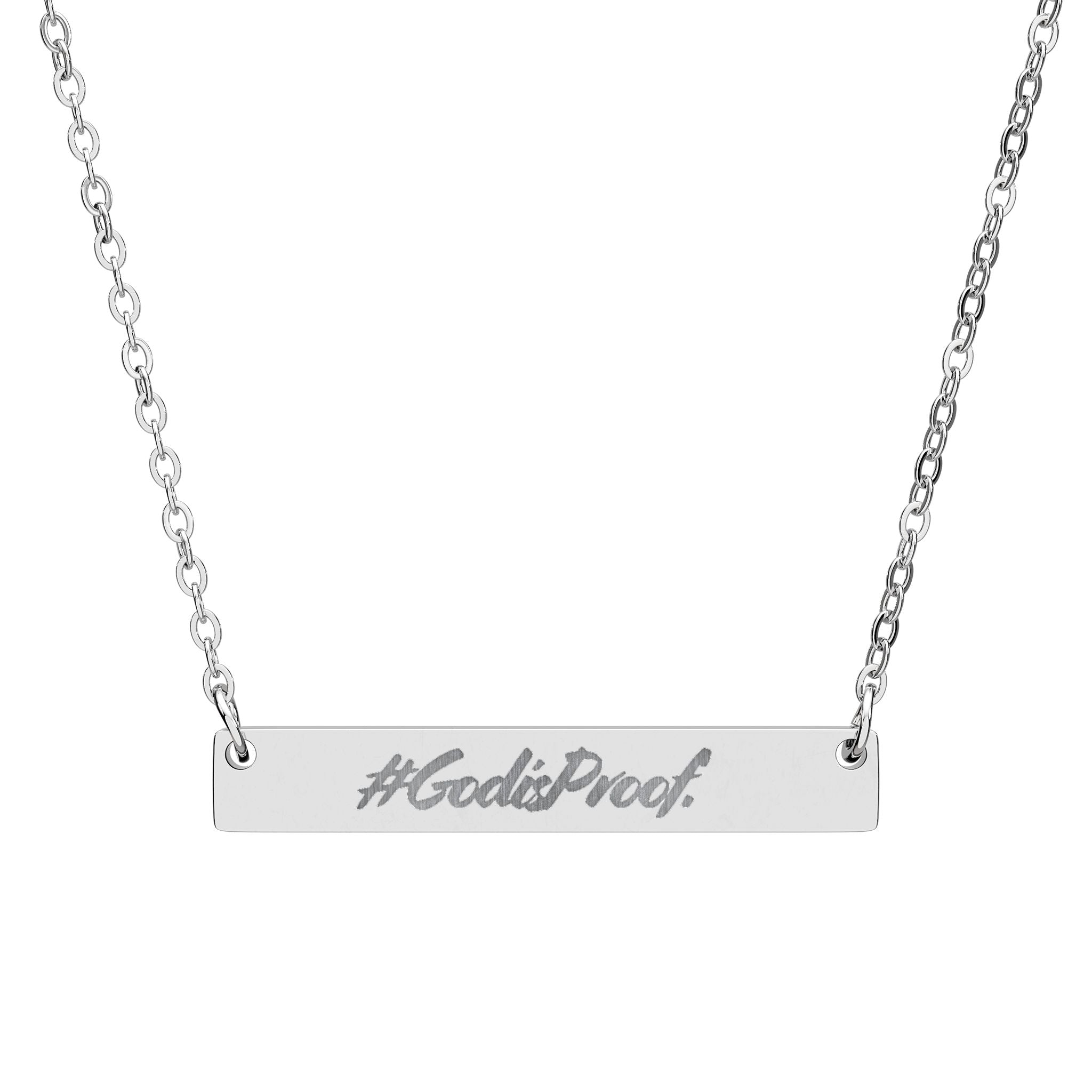 Engraved Horizontal Bar Necklace — Personalized Script Name Plate