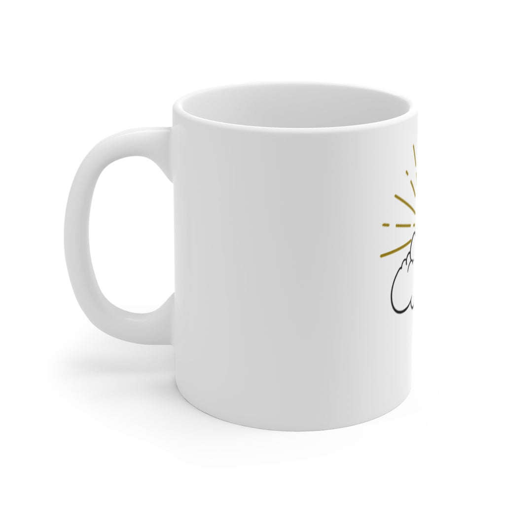 Gold 'G' Monogram Cloud Mug — Personalized Initial Coffee Cup (11 oz)