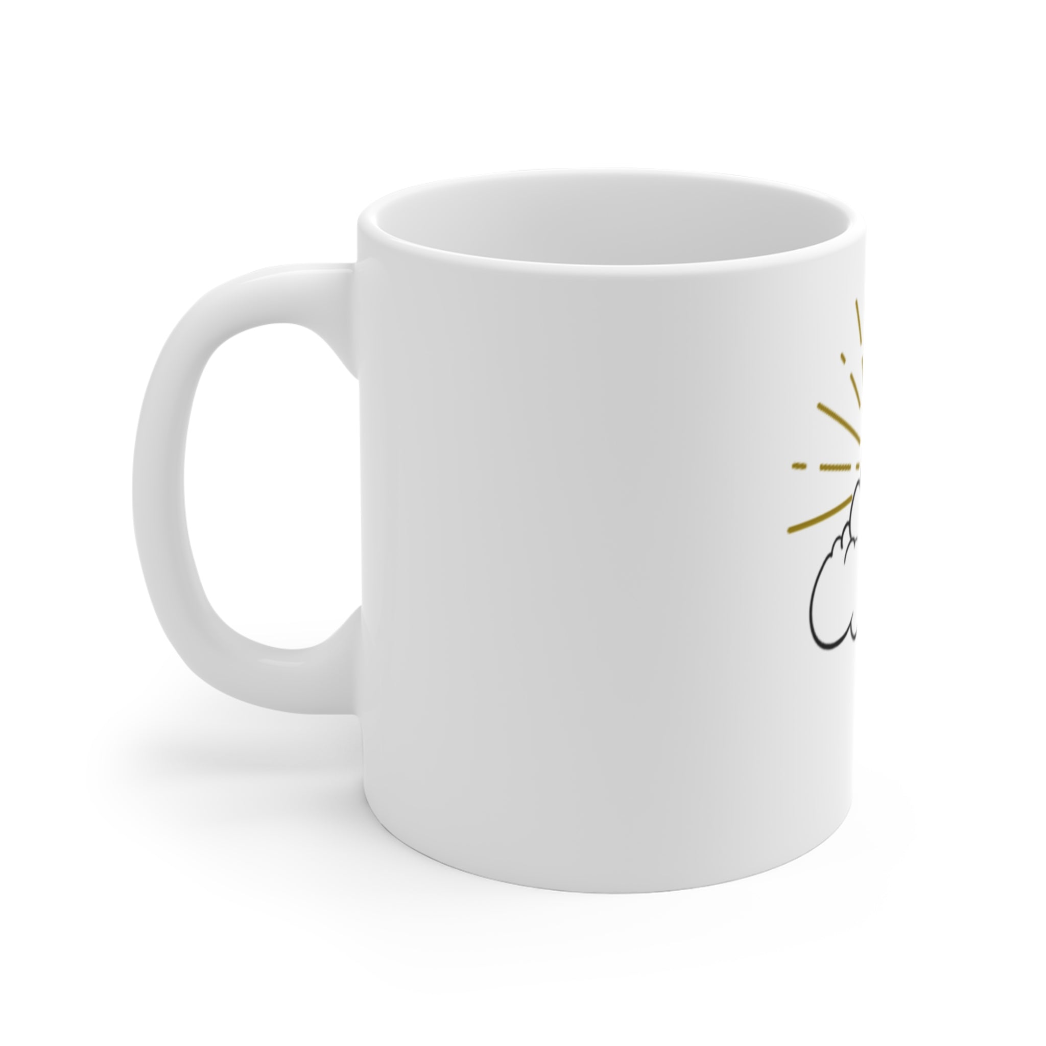Gold 'G' Monogram Cloud Mug — Personalized Initial Coffee Cup (11 oz)